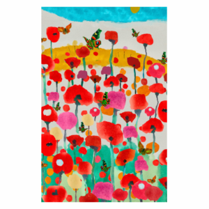 Colorful abstract painting of flowers